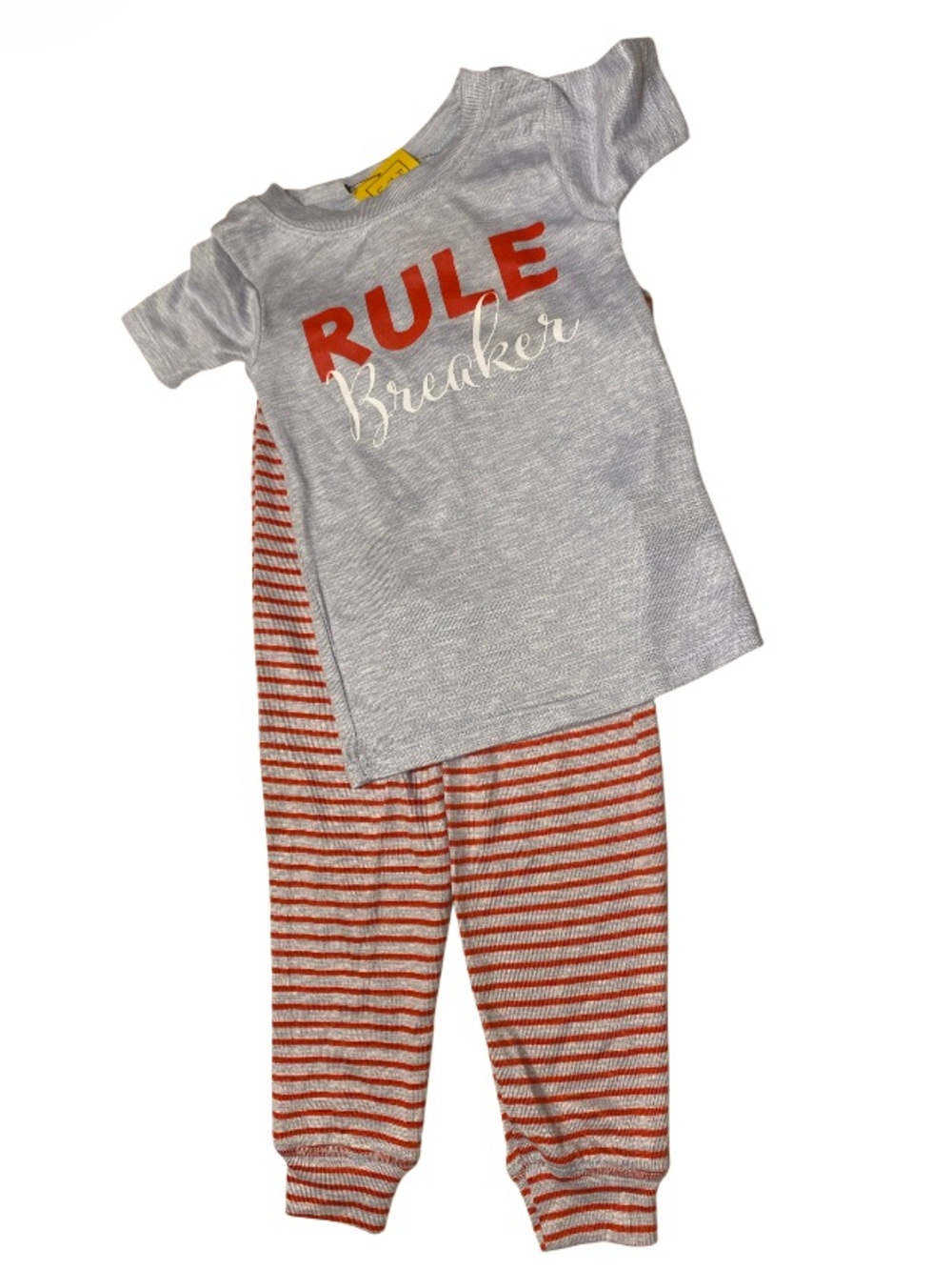 Nova Kids “Rule Breaker” Gray & Red Kids Pajama Set NWT Size 2